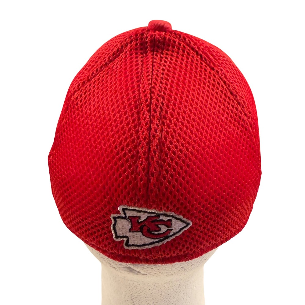 New Era 39THIRTY Kansas City Chiefs‎ Hat Kids Youth Black Red Mesh Stretch Fit - Picture 4 of 11